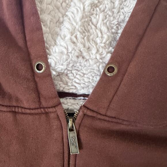 Browning Hoodie mens Large Brown Full zip Outdoor Hunting Camouflage Fleece - Picture 3 of 7